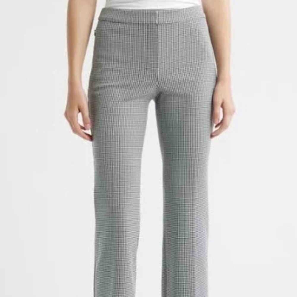 Theory Kick Flare Check Pants (Size 00)